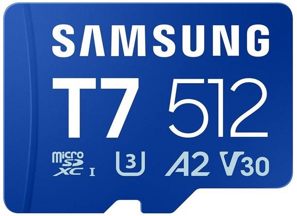 SAMSUNG MB-MB512T/WW T7 512 GB MicroSDXC Class 10 170 MB/s  Memory Card Compatible with Camera, Computer, Gaming Console, Mobile, Tablet