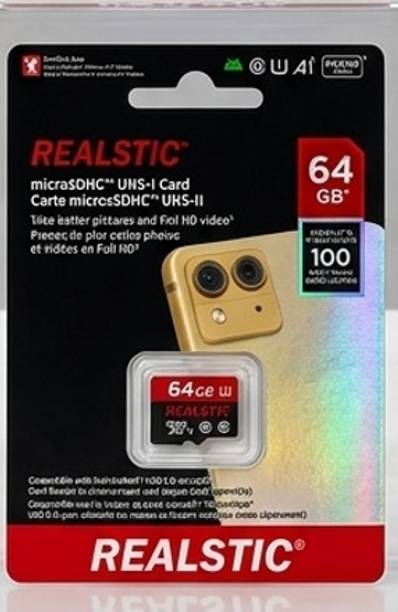 Realstic Realstic64gb memory card15 1 64 GB Memory Stick Class 10 64 MB/s  Memory Card Compatible with Camera, Computer, Tablet, Mobile