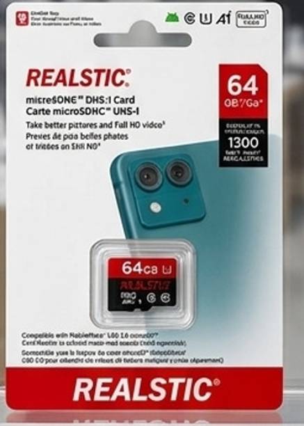 Realstic Realstic64gb memory card mobile 1 64 GB Memory Stick Class 10 64 MB/s  Memory Card Compatible with Camera, Computer, Tablet, Mobile