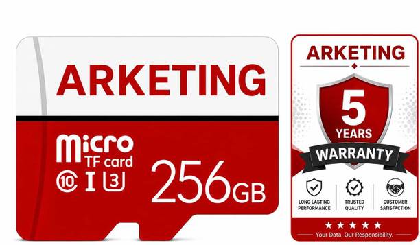ARKETING ARK-W2K8-F5Q3 ARK-7X4M-K9Q2 256 GB MicroSD Card Class 10 120 MB/s  Memory Card Compatible with Camera, Computer, Gaming Console, Mobile, Tablet