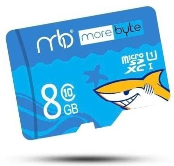MOREBYTE MicroSD Card Shark Series Blue Series 8 GB MicroSD Card Class 10 90 MB/s  Memory Card Compatible with Mobile