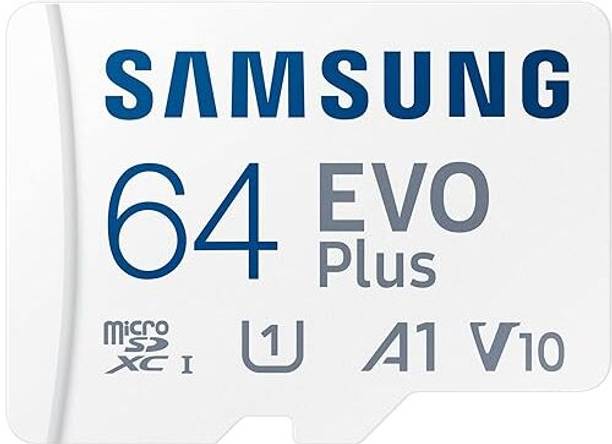 SAMSUNG 64 GB MicroSD Card Evo Plus 64 GB MicroSD Card 64 GB MicroSD Card Class 10 130 MB/s Memory Card Compatible with Camera, Computer, Gaming Console, Mobile, Tablet