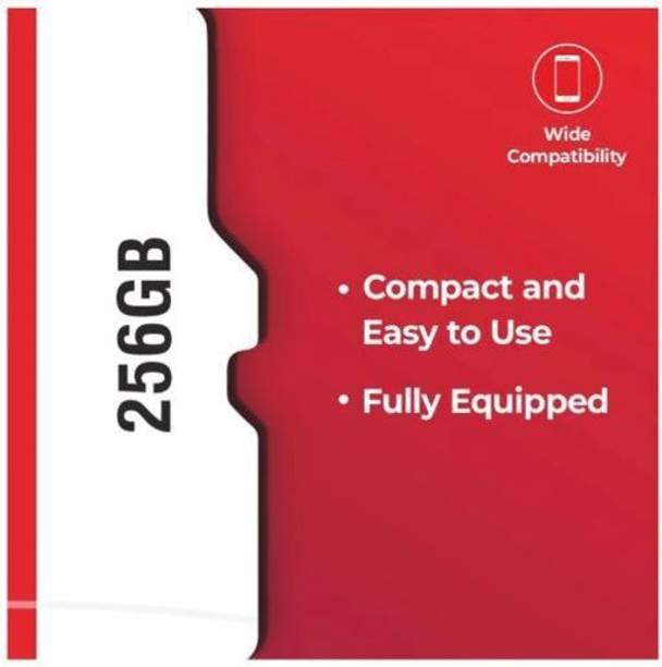 Trueview T29984-DC UHS--3 256 GB MicroSD Card Class 10 73.8 MB/s Memory Card Compatible with Camera, Mobile, Computer, Gaming Console