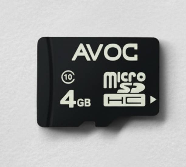 AVOC FLASH A02 Micro HD 4 GB MicroSD Card Class 10 30 MB/s  Memory Card Compatible with Computer, Tablet, Mobile