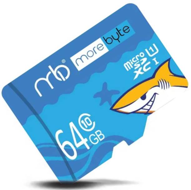 MOREBYTE 64GB Memory Card Blue 64 GB MicroSD Card Class 10 150 MB/s  Memory Card Compatible with Camera, Computer, Mobile, Tablet