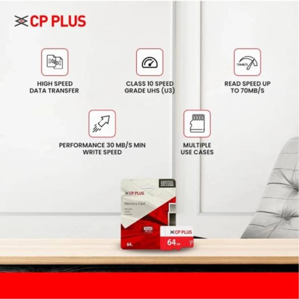 CP PLUS CP -NMV-64 64 GB MicroSD Card Class 10 70 MB/s Memory Card Compatible with Camera, Computer, Gaming Console, Mobile, Tablet