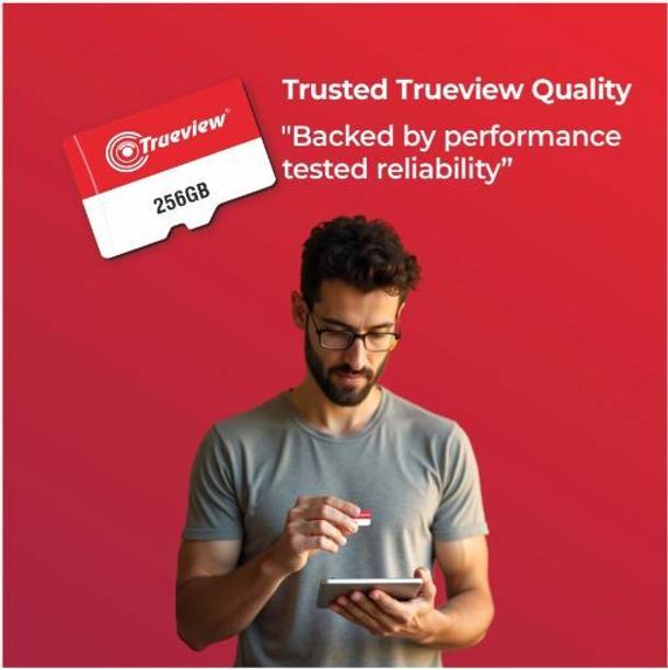 Trueview T29984-CB UHS--3 256 GB MicroSD Card Class 10 73.8 MB/s Memory Card Compatible with Camera, Mobile, Computer, Gaming Console
