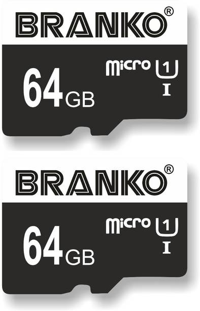 Branko Memory Card - 10C - Micro SD Card 64 GB MicroSD Card Class 10 90 MB/s  Memory Card Compatible with Computer, Camera, Mobile