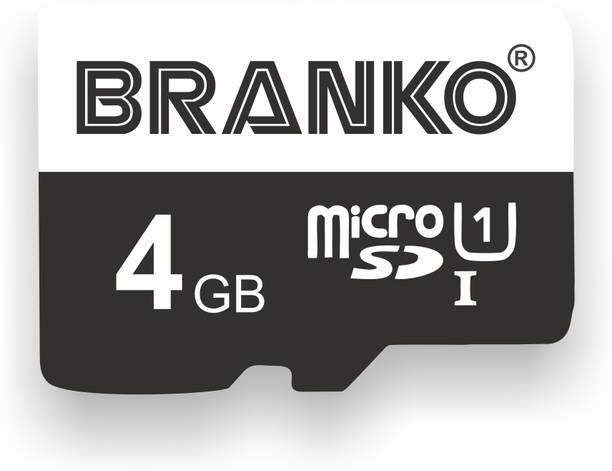 Branko SD-Card-10C-4gb Micro SD Card 4 GB MicroSD Card Class 10 90 MB/s  Memory Card Compatible with Computer, Camera, Mobile