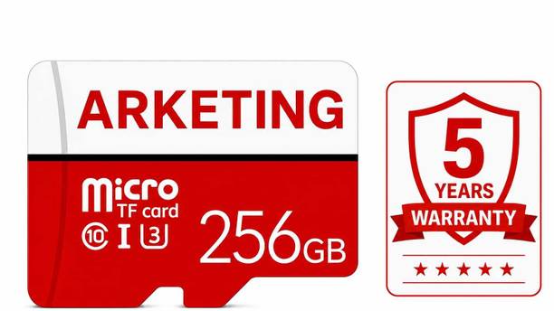ARKETING ARK-B9Y5-J2T8 ARK-7X4M-K9Q2 256 GB MicroSD Card Class 10 120 MB/s  Memory Card Compatible with Camera, Computer, Gaming Console, Mobile, Tablet