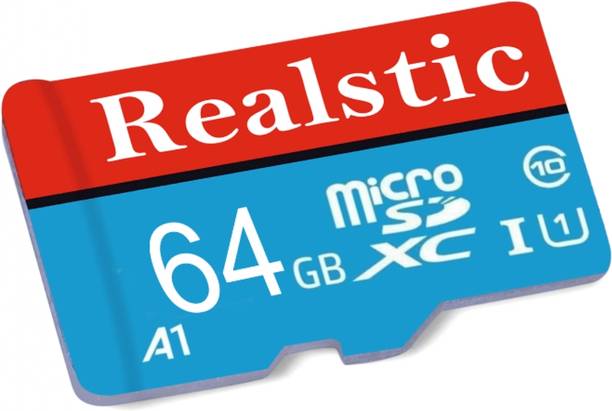Realstic 64GB Memorycard A1 64 GB MicroSD Card Class 10 130 MB/s  Memory Card Compatible with Camera, Computer, Gaming Console, Mobile, Tablet