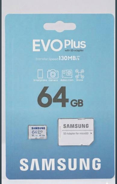 SAMSUNG Evo calss 10 9 A1 64 GB MicroSD Card Class 10 130 MB/s Memory Card Compatible with Camera, Computer, Gaming Console, Mobile, Tablet