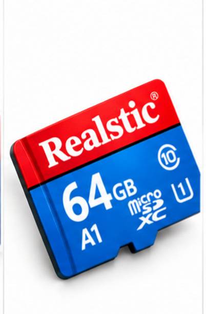 Realstic A1 64 GB MijcroSDp Card Class 10 130 MB/s Memory Card A1 64 GB MicroSD Card Class 10 50 MB/s Memory Card Compatible with Camera, Computer, Mobile, Tablet, Gaming Console