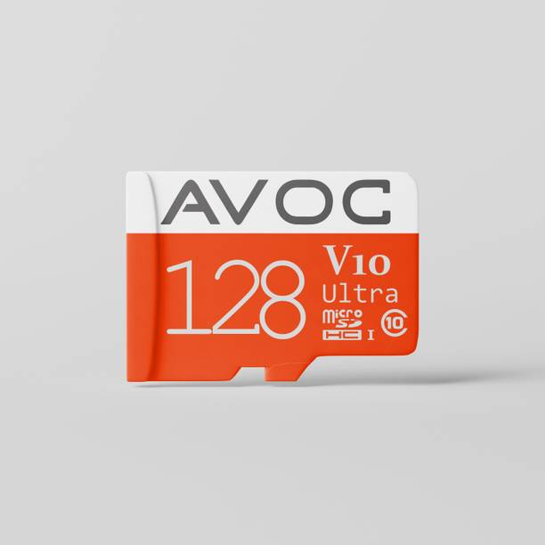 AVOC FLASH V10 Ultra V10 Ultra 128 GB MicroSD Card Class 10 90 MB/s Memory Card Compatible with Camera, Computer, Gaming Console, Mobile, Tablet