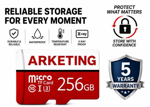 ARKETING 256 V 256 GB 256 GB MicroSD Card Class 10 120 MB/s  Memory Card Compatible with Camera, Computer, Gaming Console, Mobile, Tablet