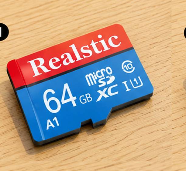 Realstic A1 64 GB MicroSD .30 MB/s Memory Card A1 64 GB MicroSD Card Class 10 50 MB/s  Memory Card Compatible with Camera, Computer, Mobile, Tablet, Gaming Console
