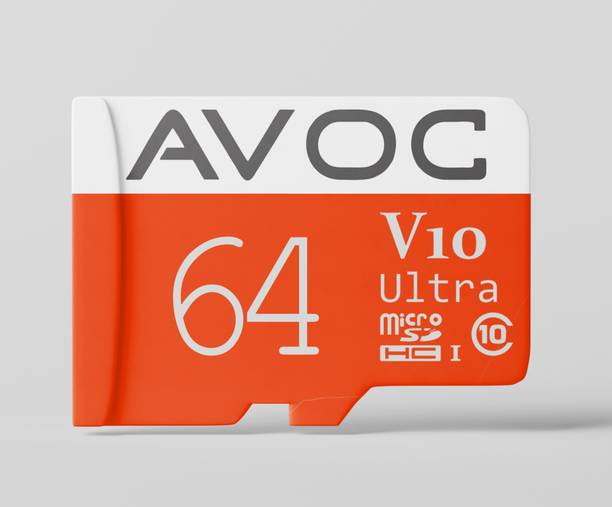 AVOC FLASH V10 Ultra V10 Ultra 64 GB MicroSD Card Class 10 90 MB/s  Memory Card Compatible with Camera, Computer, Gaming Console, Mobile, Tablet