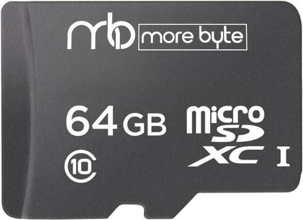MOREBYTE Ultra 64 GB MicroSD Card Class 10 90 MB/s Memory Card Black 64 GB MicroSD Card Class 10 90 MB/s  Memory Card Compatible with Mobile, Computer, Tablet