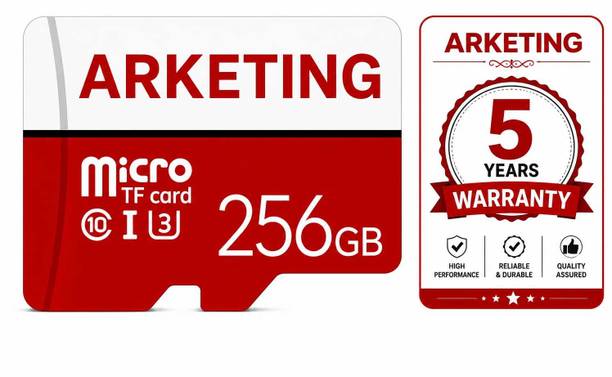 ARKETING ARK-H6C1-V7M9 ARK-7X4M-K9Q2 256 GB MicroSD Card Class 10 120 MB/s  Memory Card Compatible with Camera, Computer, Gaming Console, Mobile, Tablet