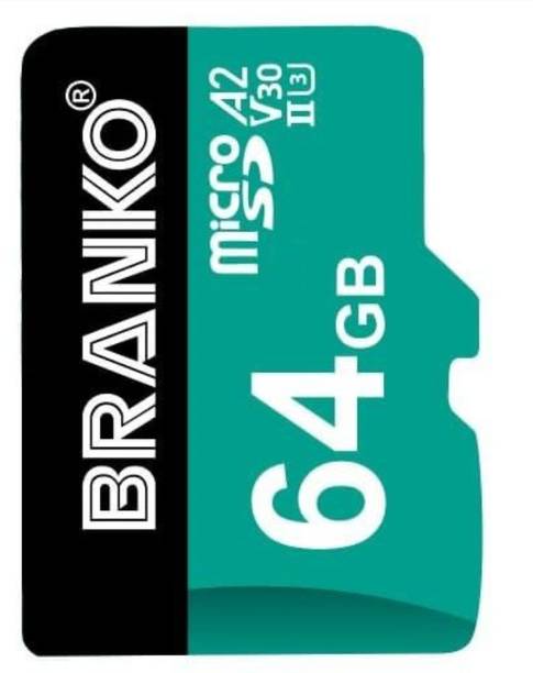 Branko V30 A2-64GB A2 64 GB MicroSD Card UHS Class 3 130 MB/s  Memory Card Compatible with Camera