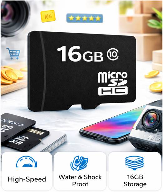 RP Smart Gadgets 16GB SD Card | MicroSDHC Memory Card for Mobile, Camera, CCTV | High Speed Storage Card | Durable & Reliable Class 10 Micro 16 GB MicroSD Card Class 10 448 MB/s Memory Card Compatible with Mobile, Camera, Computer, Tablet