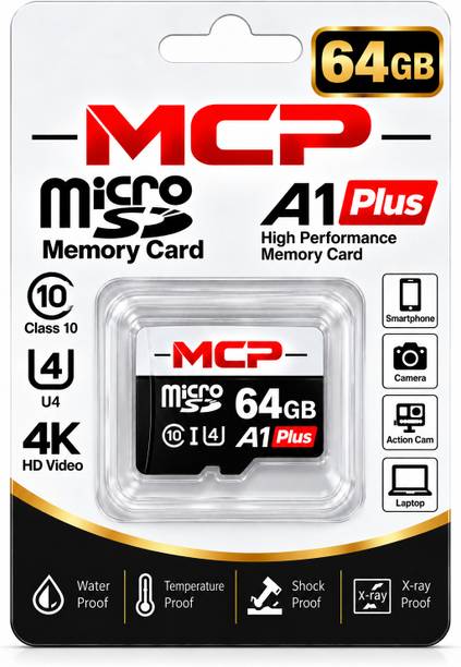 MCP MICRO TOP A1 64 GB MicroSD Card Class 10 190 MB/s  Memory Card Compatible with Camera, Computer, Gaming Console, Mobile, Tablet