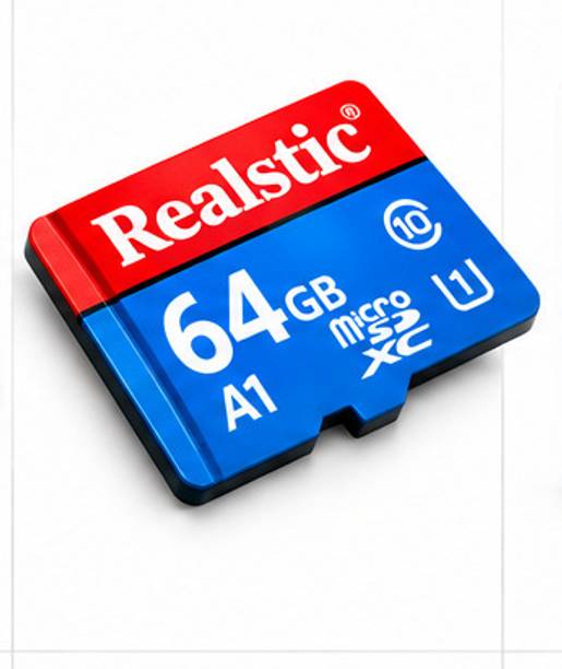 Realstic A1 64 GBp MicroSpD Card Class 10 130 MB/s Memory Card A1 64 GB MicroSD Card Class 10 50 MB/s Memory Card Compatible with Camera, Computer, Mobile, Tablet, Gaming Console