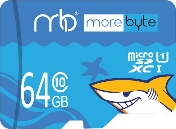 MOREBYTE MBTF1011 64GB Blue 64 GB MicroSD Card Class 10 140 MB/s  Memory Card Compatible with Mobile