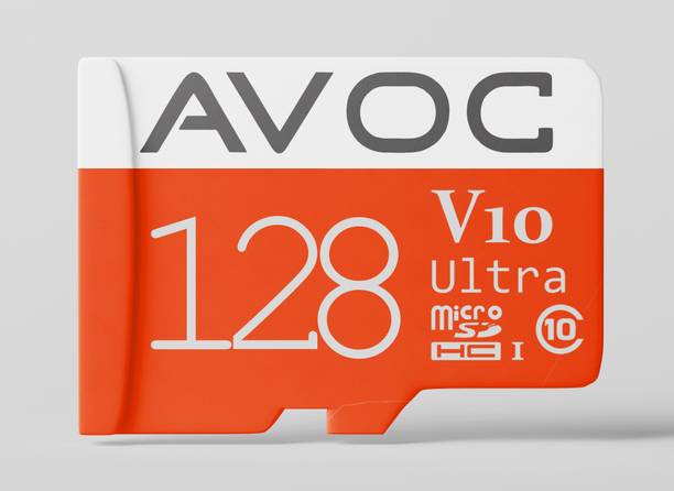 AVOC FLASH MC128 V10 Ultra 128 GB MicroSDHC Class 10 90 MB/s  Memory Card Compatible with Mobile, Tablet, Camera
