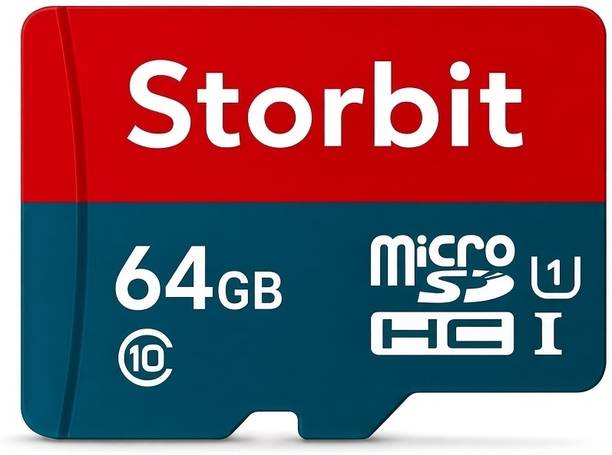 STORBIT MicroSDHC MicroSDHC 64 GB MicroSDHC Class 10 180 MB/s  Memory Card Compatible with Gaming Console, Computer, Tablet, Camera, Mobile