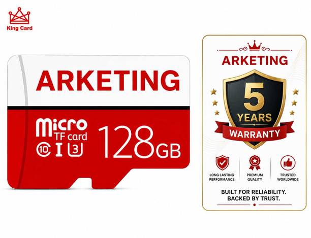 ARKETING ARKMEM-Q9Q2LX AKTG-128 128 GB MicroSDHC Class 10 120 MB/s  Memory Card Compatible with Camera, Computer, Gaming Console, Mobile, Tablet