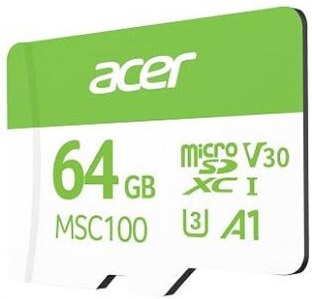 Acer MSC184 MSC100 64 GB MicroSDXC Class 10 100 MB/s  Memory Card Compatible with Camera, Computer, Gaming Console, Mobile, Tablet