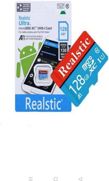 Realstic 128GB-Rl-mmc- A1 Ultra 128 GB MicroSDXC Class 10 130 MB/s Memory Card Compatible with Camera, Computer, Mobile, Tablet