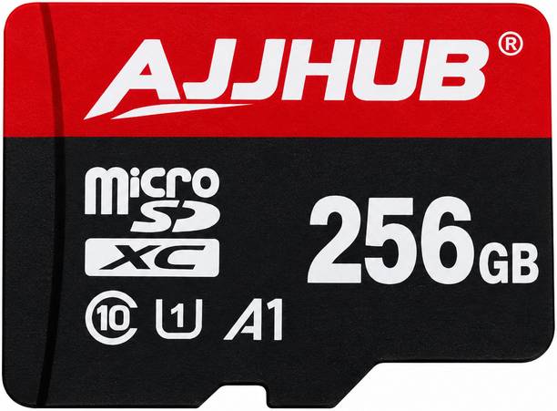 AJJ HUB UHS-1 A1 256 GB MicroSDXC Class 10 100 MB/s Memory Card Compatible with Camera, Computer, Gaming Console, Mobile, Tablet