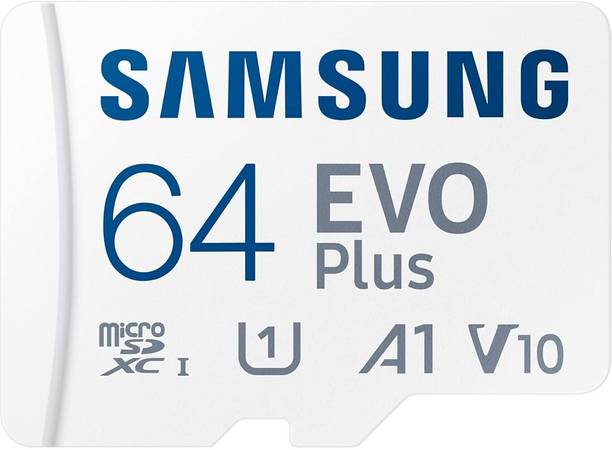 SAMSUNG MB-MC64SA/IN EVO Plus 64 GB MicroSDXC Class 10 160 MB/s Evo Plus 64 GB MicroSDXC Class 10 160 MB/s  Memory Card Compatible with Mobile, Camera, Tablet, Computer