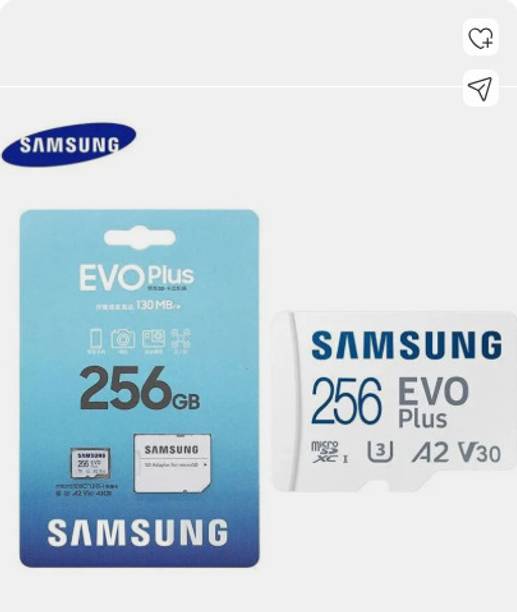 SAMSUNG IN-MC256MB/PS,MD-IN256KA/DAV EVO PLUS 256 GB MicroSDXC Class 10 134 MB/s Memory Card Compatible with Camera, Computer, Gaming Console, Mobile, Tablet
