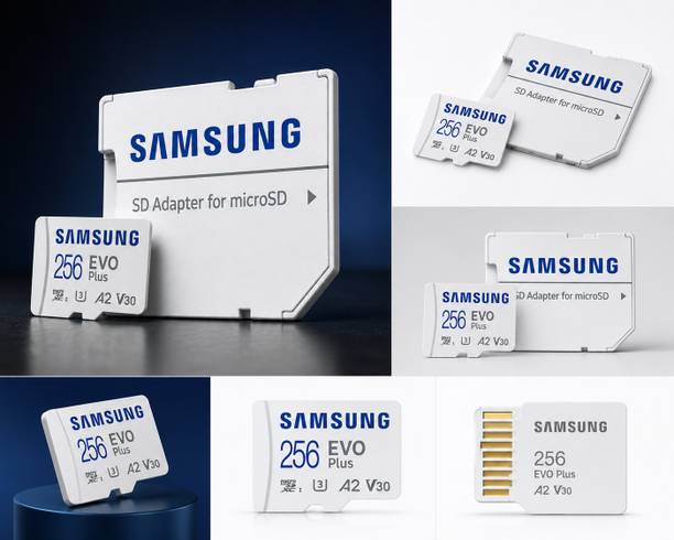 SAMSUNG 256 GB, MicroSDXC, ,EVO PLUS, 256 GB MicroSDXC Class 10 130 MB/s  Memory Card Compatible with Computer, Camera, Mobile, Gaming Console, Tablet
