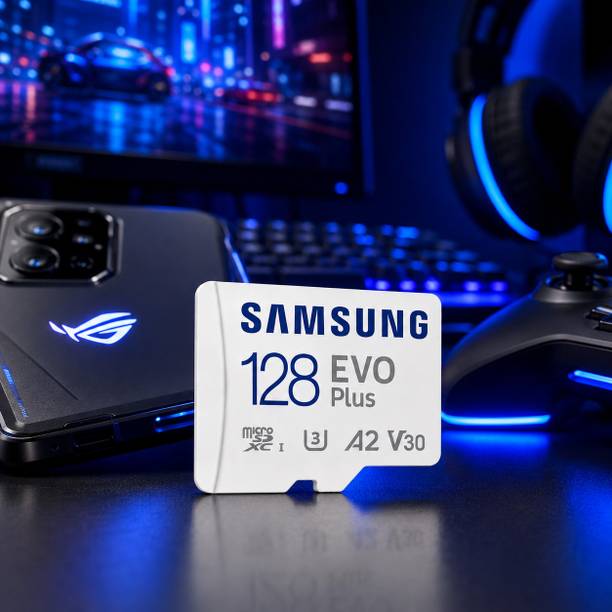SAMSAM EVO Plus 128 GB MicroSDXC Class 10 Class 10 130 MB/s Memory card 128 gbSamsung128GBA2V30Card EVO 128 GB MicroSDXC Class 10 130 MB/s Memory Card Compatible with Camera, Computer, Gaming Console, Mobile, Tablet
