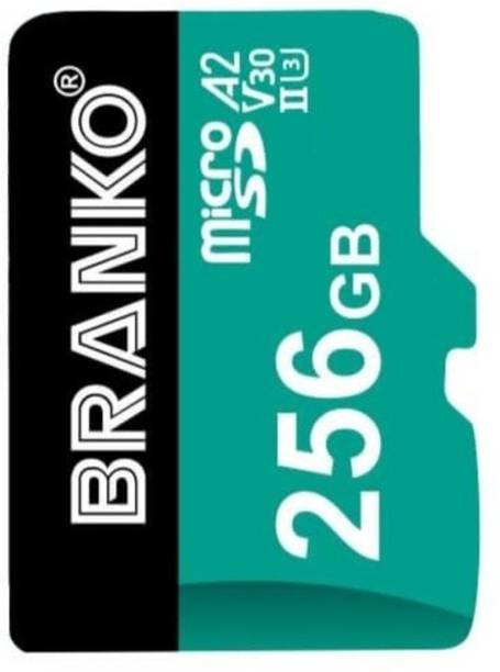 Branko MSD A2-256GB A2 256 GB MicroSDXC UHS Class 3 130 MB/s  Memory Card Compatible with Camera