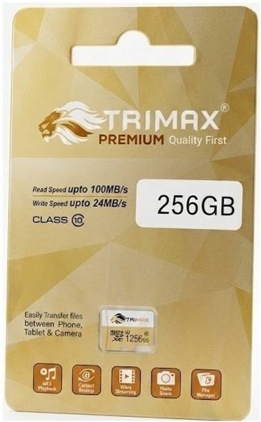 Trimax Memory Card 003 Ultra Speed 256 GB MicroSDXC Class 10 100 MB/s Memory Card Compatible with Camera, Computer, Gaming Console, Mobile, Tablet