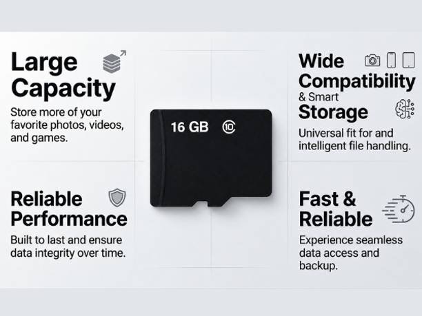 QQLIKE Memory card UHS-I U1 16 GB MicroSDXC Class 10 85 MB/s Memory Card Compatible with Mobile, Tablet