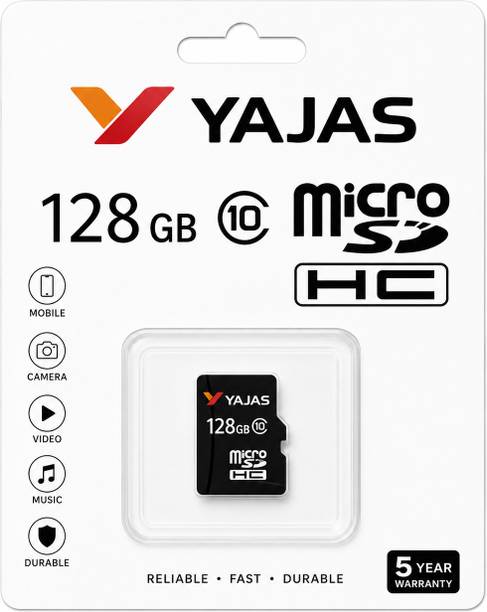 yajas SDCARD AND MEMORYCARD 128GB SMDISK 10 128 GB MicroSDXC Class 10 140 MB/s Memory Card Compatible with Camera, Computer, Gaming Console, Mobile, Tablet