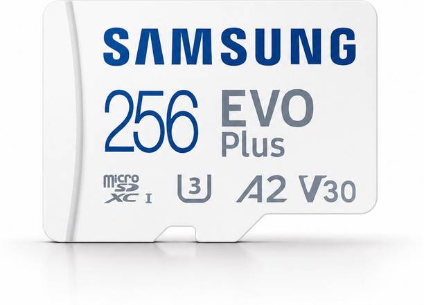 SAMSUNG Class 10 130 MB/s, Memory Card, EVO PLUS 256 GB MicroSDXC Class 10 131 MB/s  Memory Card Compatible with Camera, Computer, Gaming Console, Mobile, Tablet