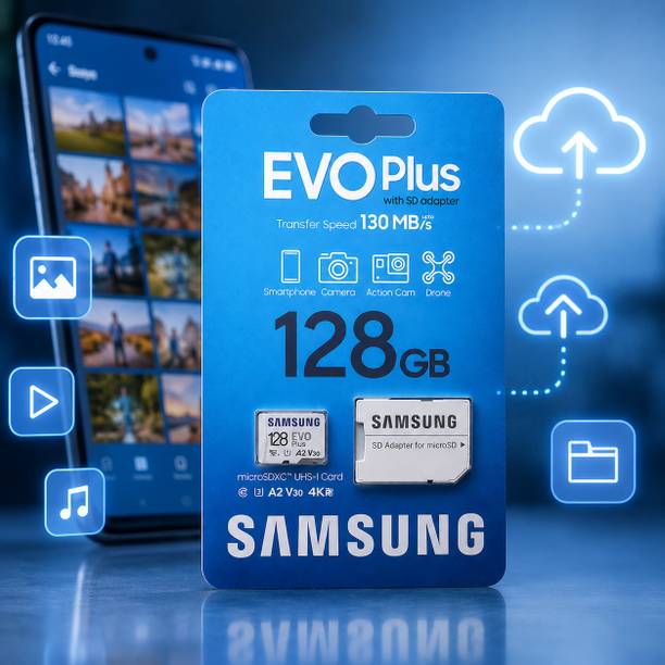 SAMSAM EVO Plus 128 GB MicroSDXC Class 10 Class 10 130 MB/s Memory card 128 gb SamsungEVOPlus128UHSI EVO 128 GB MicroSDXC Class 10 130 MB/s Memory Card Compatible with Camera, Computer, Gaming Console, Mobile, Tablet