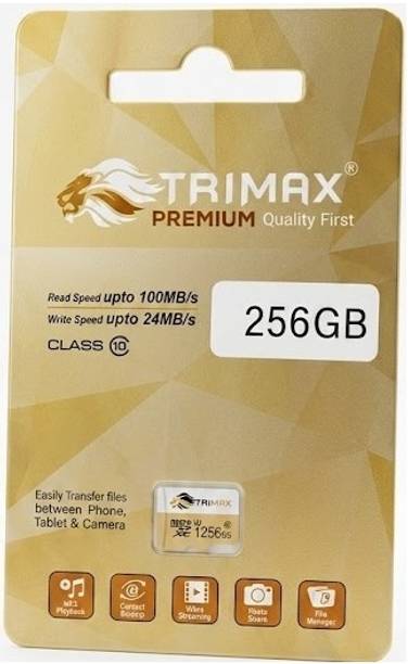 Trimax Memory Card 06 Ultra Speed 256 GB MicroSDXC Class 10 100 MB/s Memory Card Compatible with Camera, Computer, Gaming Console, Mobile, Tablet