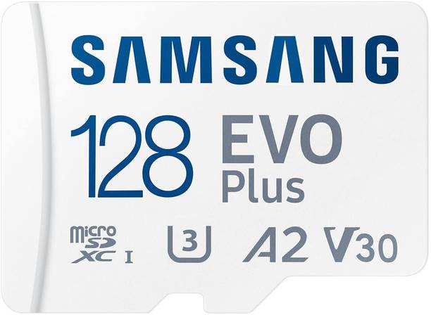 Sumsung Memory Card EVO Plus 128 GB EVO Plus 128 GB MicroSDXC Class 10 160 MB/s  Memory Card Compatible with Camera, Computer, Gaming Console, Mobile, Tablet