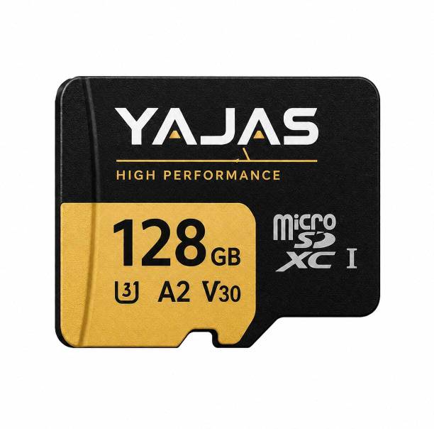 yajas 128GB MEMORY CARD AND STORAGE DEVICE WITH FAST DOWNLOAD SPEED 10 128 GB MicroSDXC Class 10 140 MB/s  Memory Card Compatible with Camera, Computer, Gaming Console, Mobile, Tablet