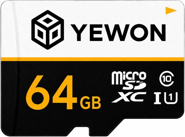 YEWON 64Gb Memory A1 64 GB MicroSDXC Class 10 100 MB/s  Memory Card Compatible with Mobile, Camera, Computer, Gaming Console, Tablet