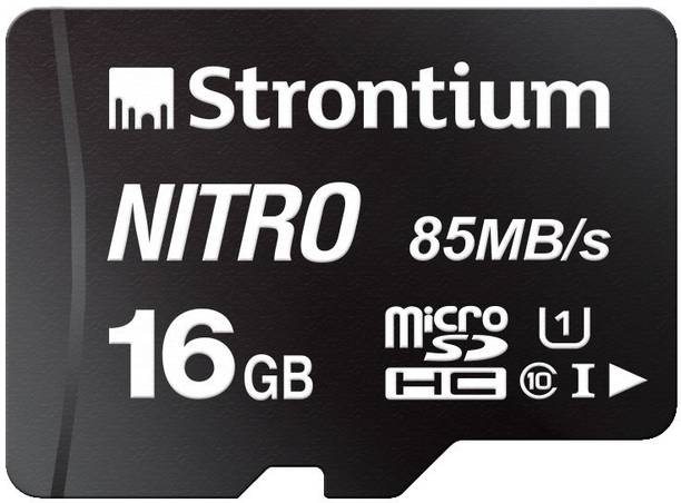 Strontium 16 GB Micro SD Class 10 UHS-I U1 16 GB MicroSDXC Class 10 85 MB/s Memory Card Compatible with Camera, Mobile, Gaming Console, Tablet