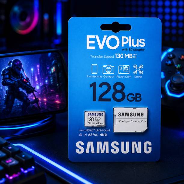 SAMSAM EVO Plus 128 GB MicroSDXC Class 10 Class 10 130 MB/s Memory card 128 gb Samsung128GBA2V30Card EVO 128 GB MicroSDXC Class 10 130 MB/s Memory Card Compatible with Camera, Computer, Gaming Console, Mobile, Tablet